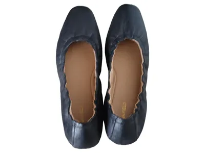 Anna Field Damen Ballerinas Schwarz Leder Gr. 38 Klassisch Slip-On