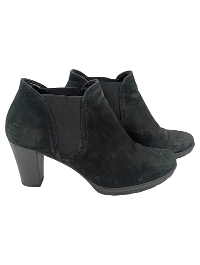 GABOR Damen Stiefelette Gr. 38.5 Schwarz Elegant Wildleder Chelsea Style