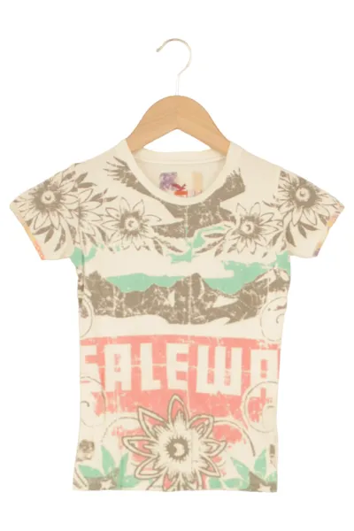 SALEWA Kinder T-Shirt Gr. 128 Weiß Casual Outdoor Grafisch Print