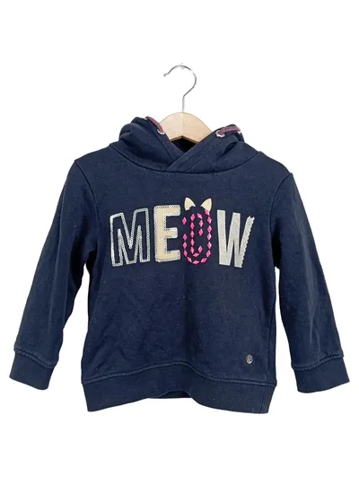 TOM TAILOR Kinder Kapuzenpullover Gr. 92/98 Blau Casual MEOW Schriftzug