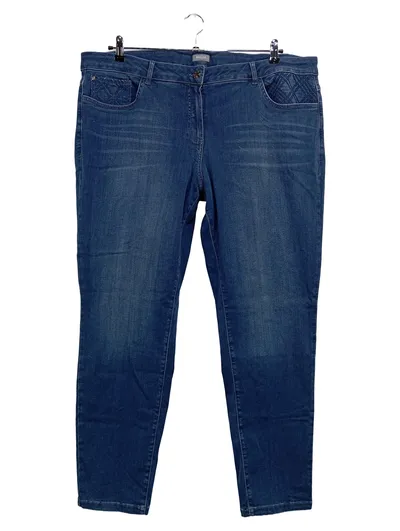 BASLER Damen Jeans Straight Leg Gr. 56/5XL Blau Casual