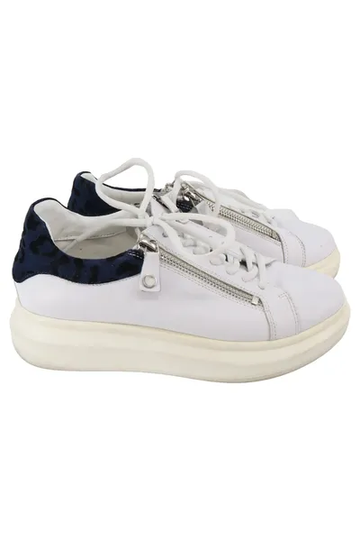 RAPID SOUL Sneaker low Damen Gr. 37 Weiß Reißverschluss Tiermuster Casual