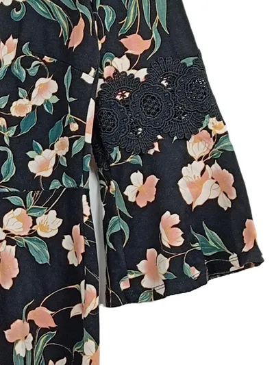 Dorothy Perkins Damen Kleid Gr. 38 Blumenmuster Spitze Schwarz