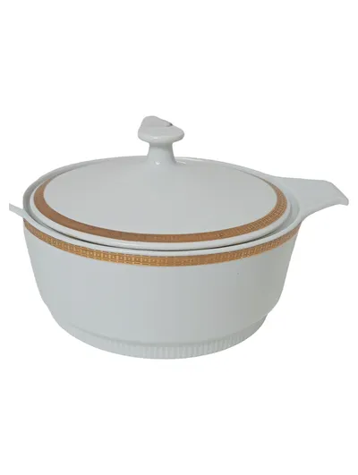 Colditz Servierschüssel Porzellan Weiß Goldrand Vintage Elegant 17cm