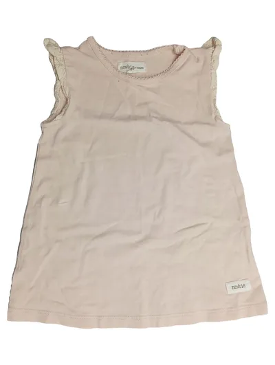 Newbie Mädchen T-Shirt Gr. 92 Rosa Ärmellos Rüschen Baumwolle