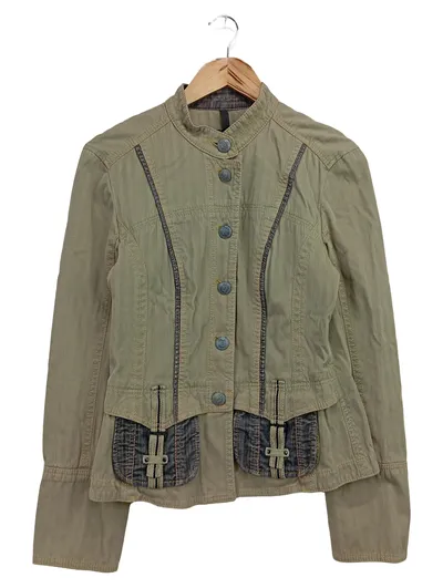 MARC CAIN Jeansjacke Damen Grün Gr. 36/S Baumwolle Casual Klassisch