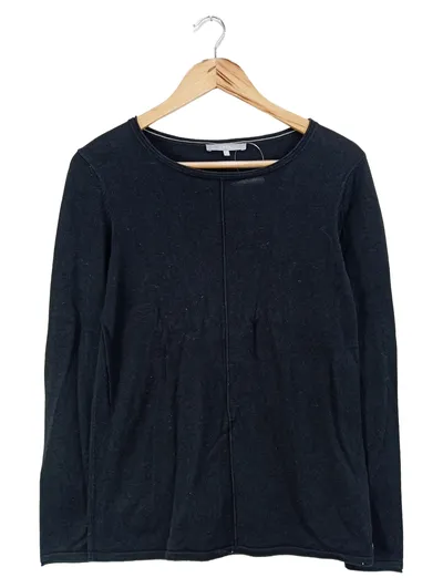 CECIL Pullover Damen Gr. 36/S Schwarz Basic Langarm Baumwolle Viskose