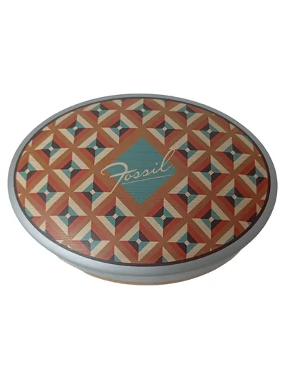 FOSSIL Schmuckschatulle Vintage Mehrfarbig Metall Oval Geometrisch