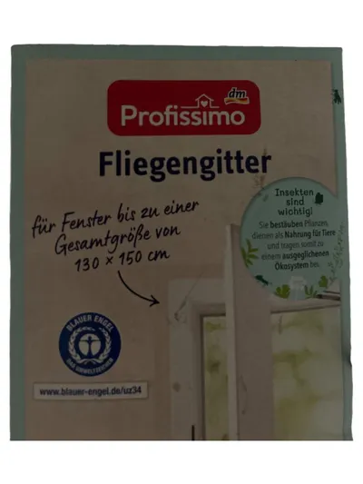 Profissimo Fliegengitter für Fenster 130x150 cm Weiß Insektenschutz NEU