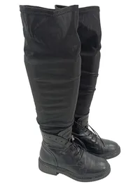 MJUS Damen Overknee Stiefel Gr. 37 Schwarz Casual Urban Schnürung 1