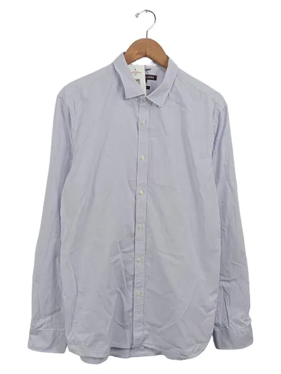 MICHAEL KORS Business Hemd Herren Blau Gestreift Slim Fit Gr. 52/XL