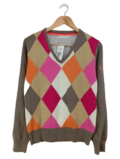 DAILY SPORTS Damen Pullover Argyle Rauten Muster Mehrfarbig Gr. 38 M