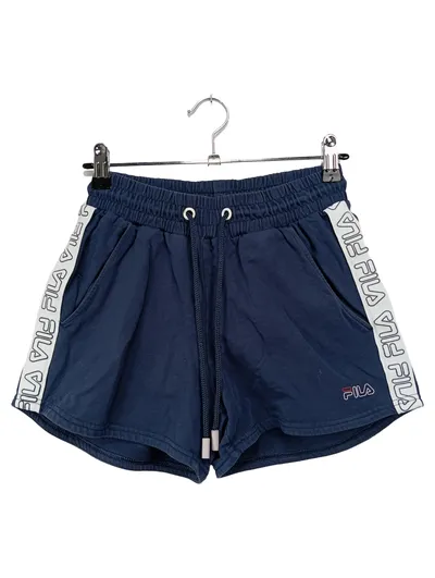 FILA Damen Shorts XS Blau Sportlich Streetwear Logo-Print