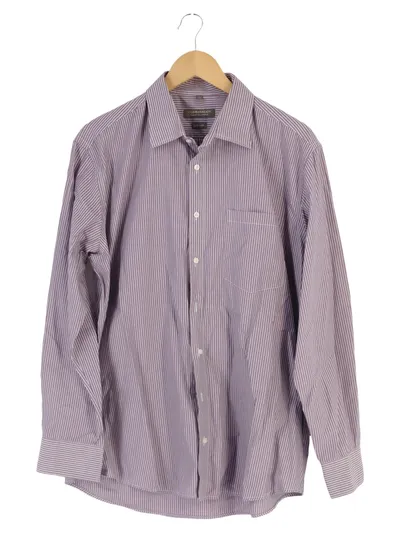 COMMANDER Business Hemd Herren Gr. 52/XL Lila Gestreift Langarm Büro