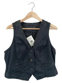 CASABLANCA Damen Leichte Weste Einheitsgröße Blau Casual Gestreift 1