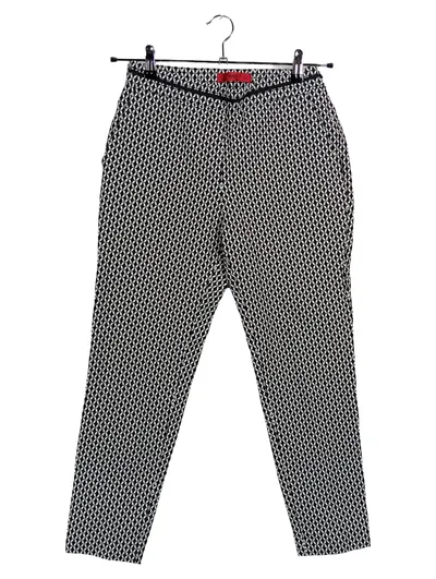 HUGO Hugo Boss Damen Stoffhose Gr. 36 Schwarz Weiß Geometrisch