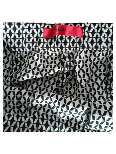 HUGO Hugo Boss Damen Stoffhose Gr. 36 Schwarz Weiß Geometrisch