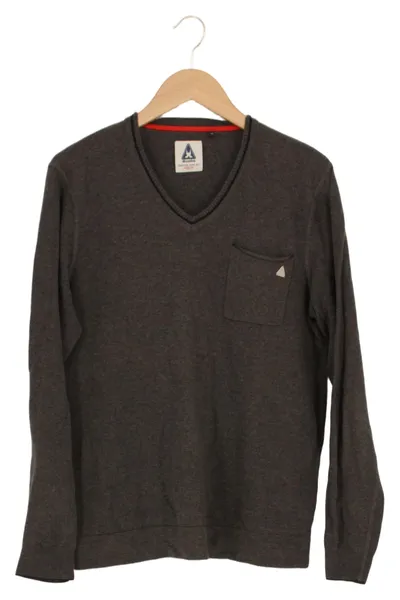 GAASTRA Herren Pullover Gr. M/40 Grau Casual V-Ausschnitt Baumwolle