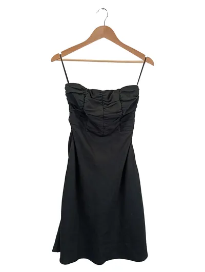 THE LIMITED Cocktailkleid Damen Gr. 32/XXS Schwarz Elegant Raffungen