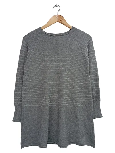 SUSYMIX Damen Langarmshirt Grau Gr. S/M Klassisch Elegant Minimalistisch