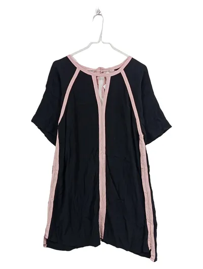 Zizzi Damen Tunikakleid Schwarz Rosa Akzente Gr. S/36 Viskose