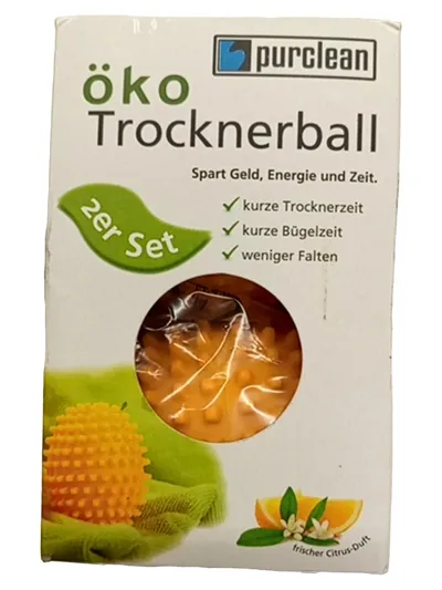 Steuber purclean Öko Trocknerball 2er Set Gelb spart Energie Wäschetrockner Ball
