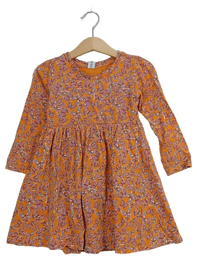 dopodopo Freizeitkleid Mädchen Gr. 104 Orange Baumwolle Tiermotive Sommerkleid
