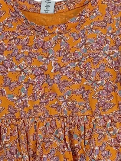 dopodopo Freizeitkleid Mädchen Gr. 104 Orange Baumwolle Tiermotive Sommerkleid
