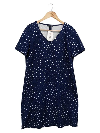 Smashed Lemon Damen Freizeitkleid Gr. 40/L Blau gepunktet Elegant Vintage