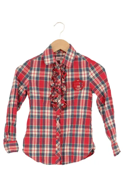 JONAS NIELSEN STOCKHOLM Damen Bluse 36/S Kariert Rüschen Mehrfarbig Casual