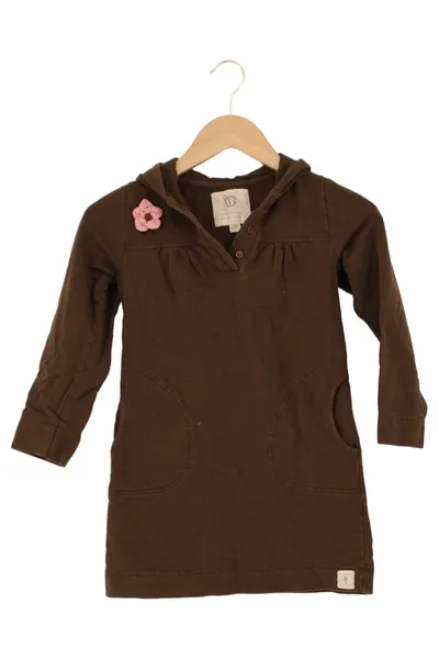 BELLYBUTTON Kinder Freizeitkleid Gr. 128 Braun Casual mit Kapuze