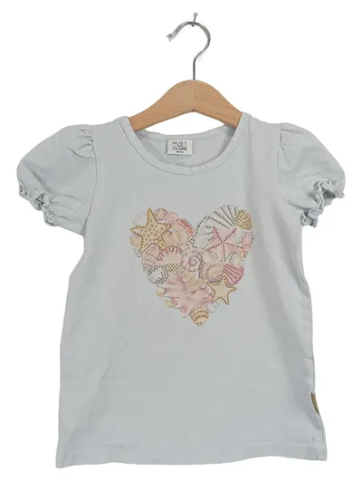 Hust & Claire Kinder T-Shirt Kurzarm Blau Gr. 98 Tiermotiv Applikation