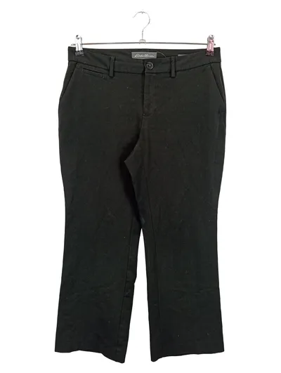 EDDIE BAUER Damen Stoffhose Gr. 40 L Schwarz Klassisch Elegant Casual