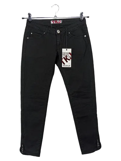 AMERICAN TACKLE Damen Jeans Slim Fit W25/34/XS Schwarz Casual