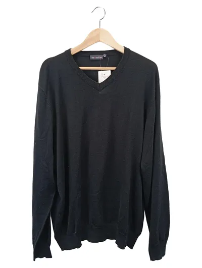 PAUL R. SMITH Herren Pullover Gr. 56/3XL Schwarz Klassisch Casual V-Ausschnitt