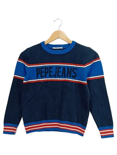 Pepe Jeans London Pullover Kinder Gr. 140 Blau Gestreift Baumwolle