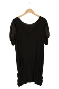 BY MALENE BIRGER Blusenkleid Damen 40/L Schwarz Elegant Minimalistisch Midikleid 1