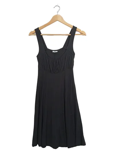 Beach Time Damen Kleid Sommerkleid Gr. 36 S Schwarz Viskose Casual Jerseykleid