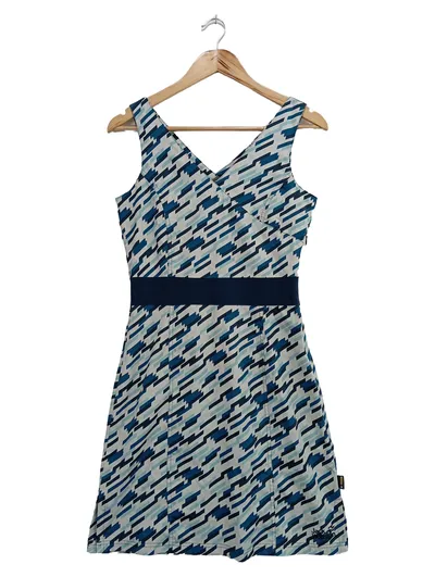 JACK WOLFSKIN Damen Freizeitkleid Gr. 34/XS Blau gemustert Polyester