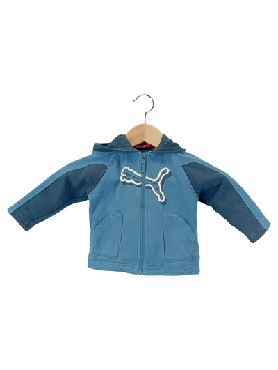 PUMA Kinder Sweatjacke Kapuze Gr. 80 Blau Sportlich Casual