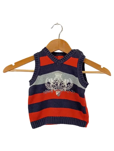 S.OLIVER Kinder Pullunder Gr. 74 Mehrfarbig Gestreift Preppy Casual