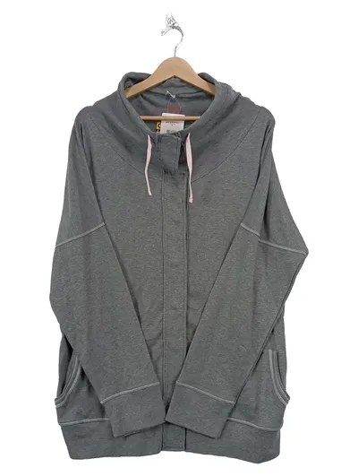 Calida Damen Sweatjacke Grau Gr. 40/L Casual Baumwolle Reißverschluss