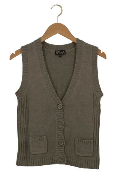 CECILIA CLASSICS Damen Leichte Weste Gr. 36/S Grau Casual Strick