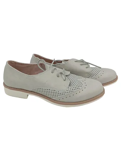 Cityline Damen Slipper Gr. 38 Grau Perforiert Casual Klassisch