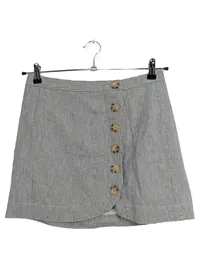 Abercrombie & Fitch Rock Damen Minirock Gr. 36/S Blau Gestreift Knöpfe Sommer 1