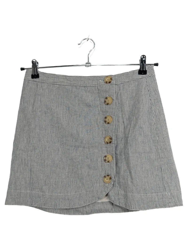 Abercrombie & Fitch Rock Damen Minirock Gr. 36/S Blau Gestreift Knöpfe Sommer 1