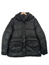 ANN GISH Damen Steppjacke Gr. 42/L Schwarz Kapuze Gesteppt 1