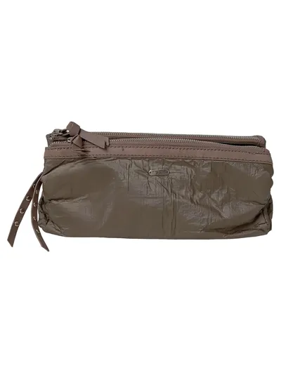 STRENESSE BLUE Clutch Damen Braun Leder Elegant Abendtasche 30x15cm