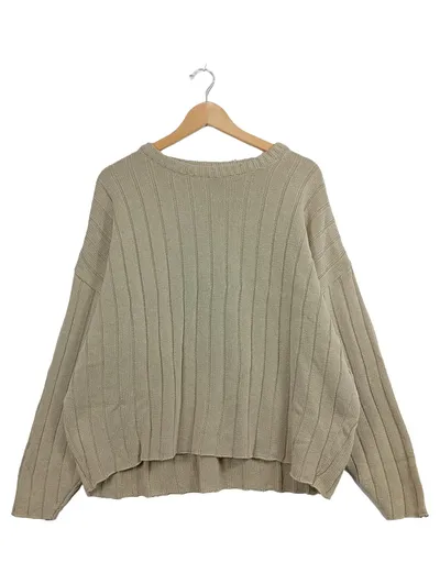 ASOS Design Pullover Damen Gr. L 40 Beige Strickpullover Rippstrick Casual