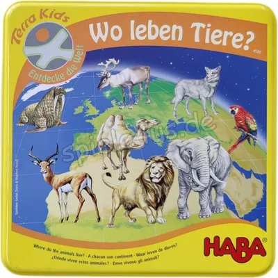 HABA Terra Kids Wo leben Tiere? Lernspiel Natur Pappe Gelb Kinder 6-99 Jahre